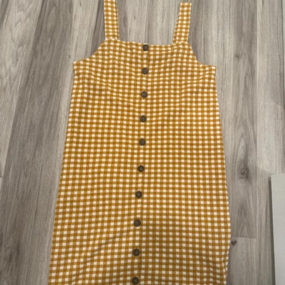 Madewell yellow gingham mini dress